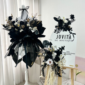 Opening Mirror Flower Stand - Black White theme